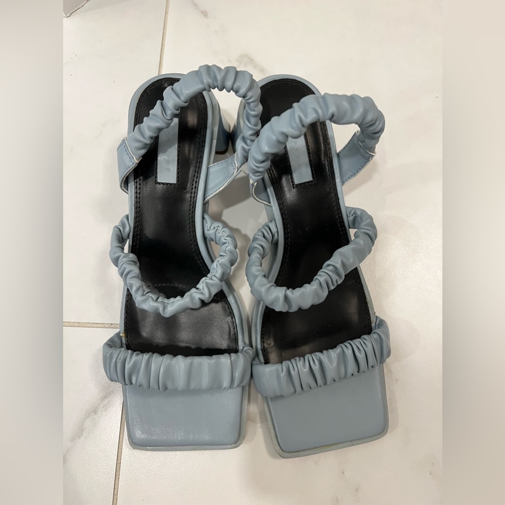 Blue Topshop Heeled Sandlas - size 7